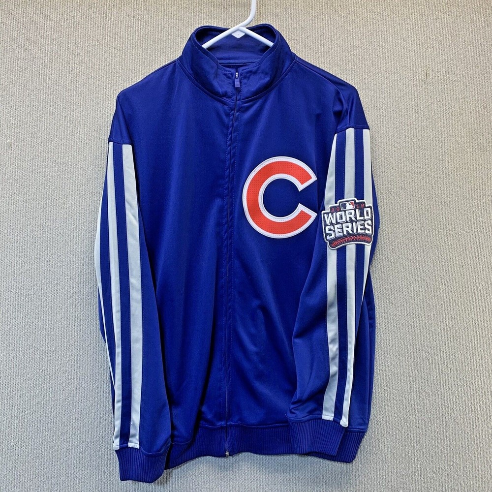 Chicago Cubs Royal Blue Track Jacket with World Series Patch